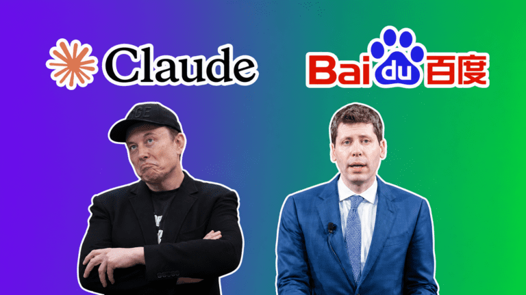 Elon Musk and Sam Altman split image over purple-to-green gradient, AI Insider Week 20 cover