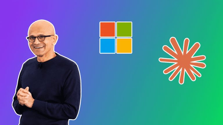 Satya Nadella with Microsoft and Anthropic logos, AI Insider Week 21 Story 4