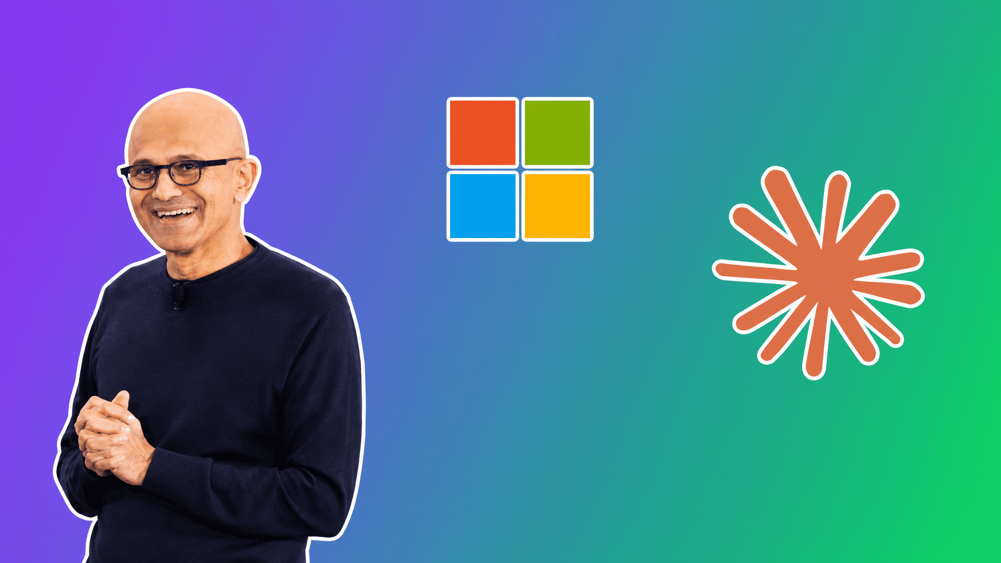 Satya Nadella with Microsoft and Anthropic logos, AI Insider Week 21 Story 4