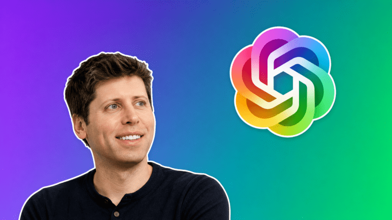 Sam Altman and ChatGPT logo on purple-to-green gradient, AI Insider Week 23 Story 1