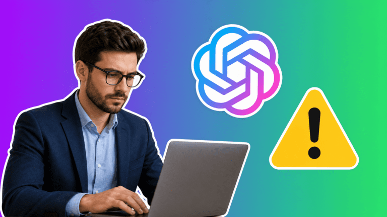 AI news shadow AI with an office worker, ChatGPT and a warning sign. Noticias de IA shadow AI.
