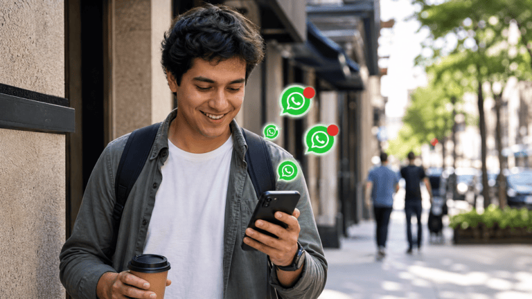 Cliente recibiendo notificaciones de un chatbot para WhatsApp