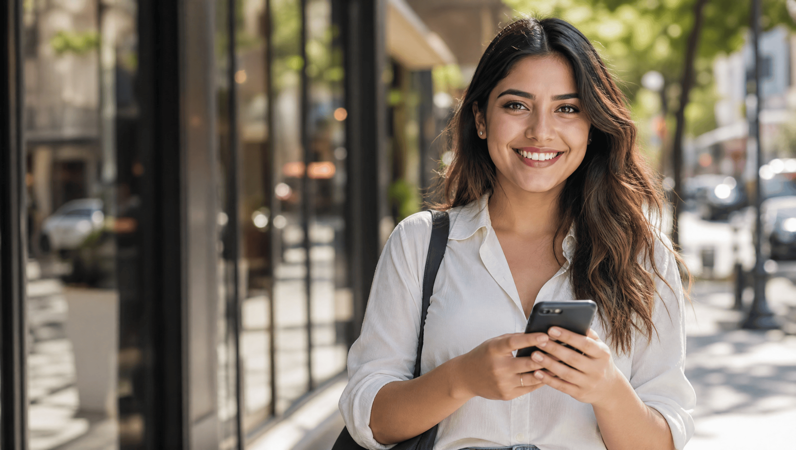 Emprendedora usando IA para vender por WhatsApp desde su celular