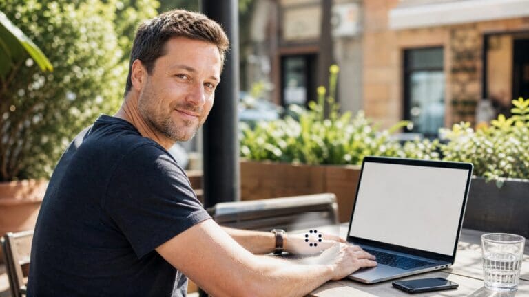 Emprendedor usando un agente de voz con IA para llamadas y calificacion de leads