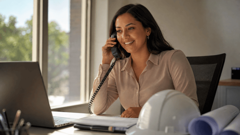 Servicio de contestación con IA para una constructora respondiendo llamadas