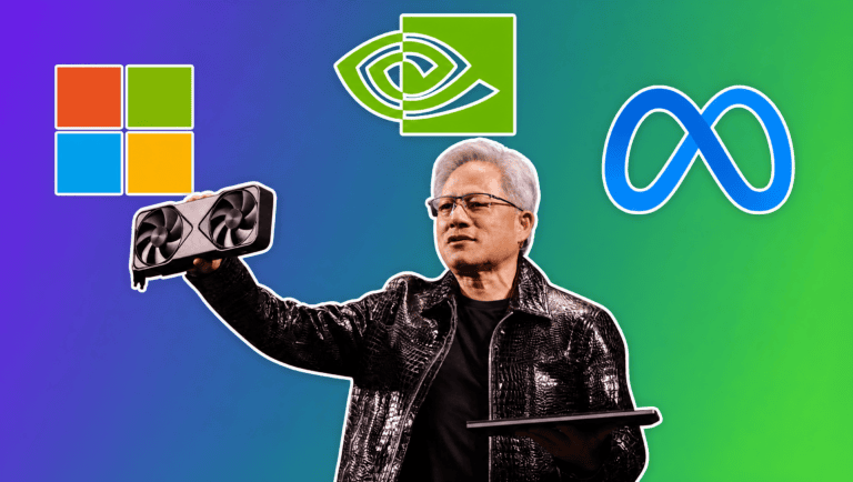 Jensen Huang and the open-source AI coalition over a purple-to-green gradient, AI Insider Week 31