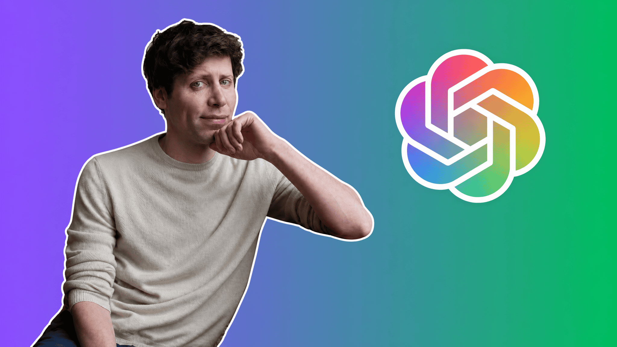 Sam Altman and the ChatGPT logo over a purple-to-green gradient, AI Insider Week 33