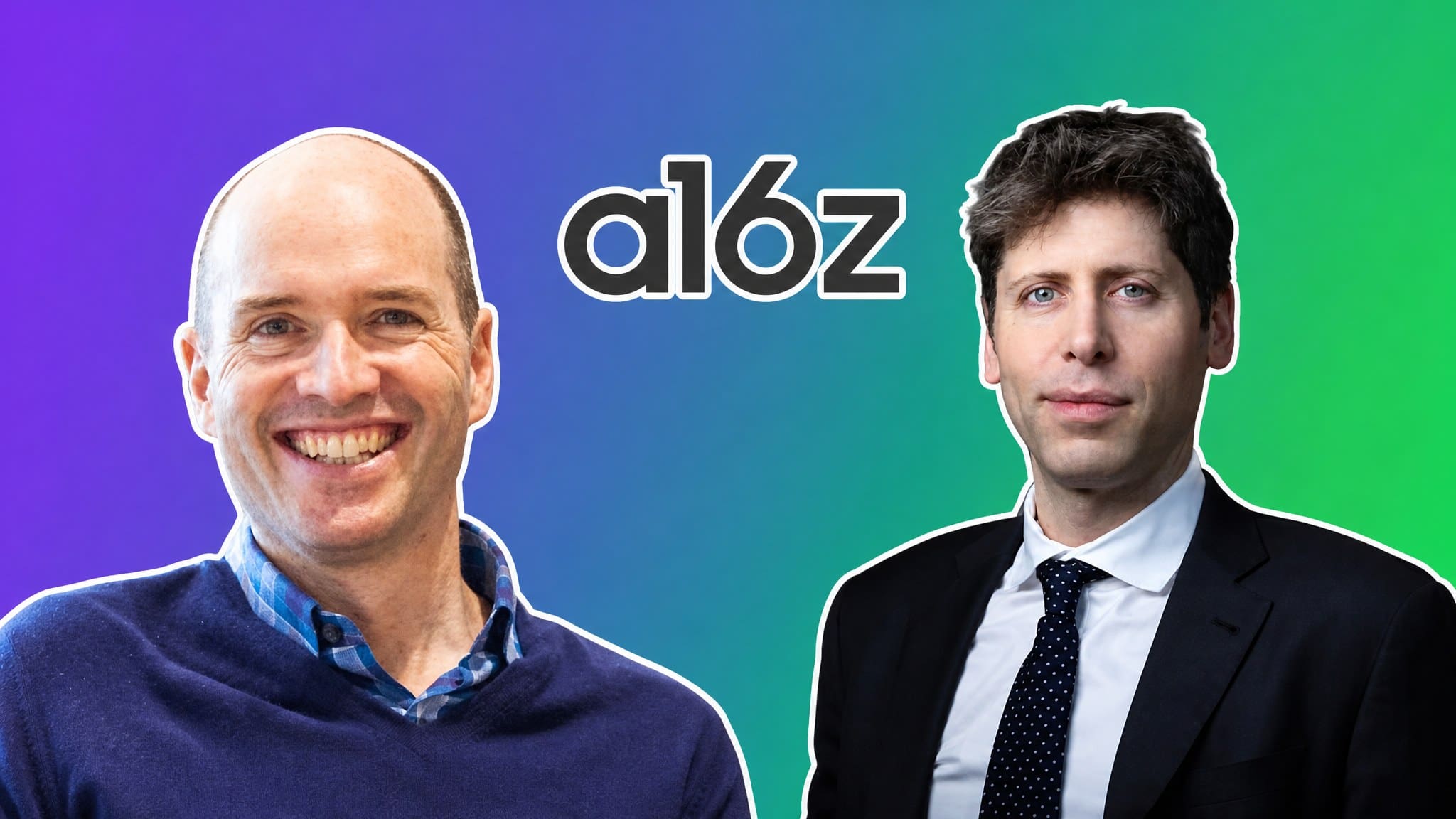 Ben Horowitz and Sam Altman with the a16z logo over a purple to green gradient, AI Insider Week 39