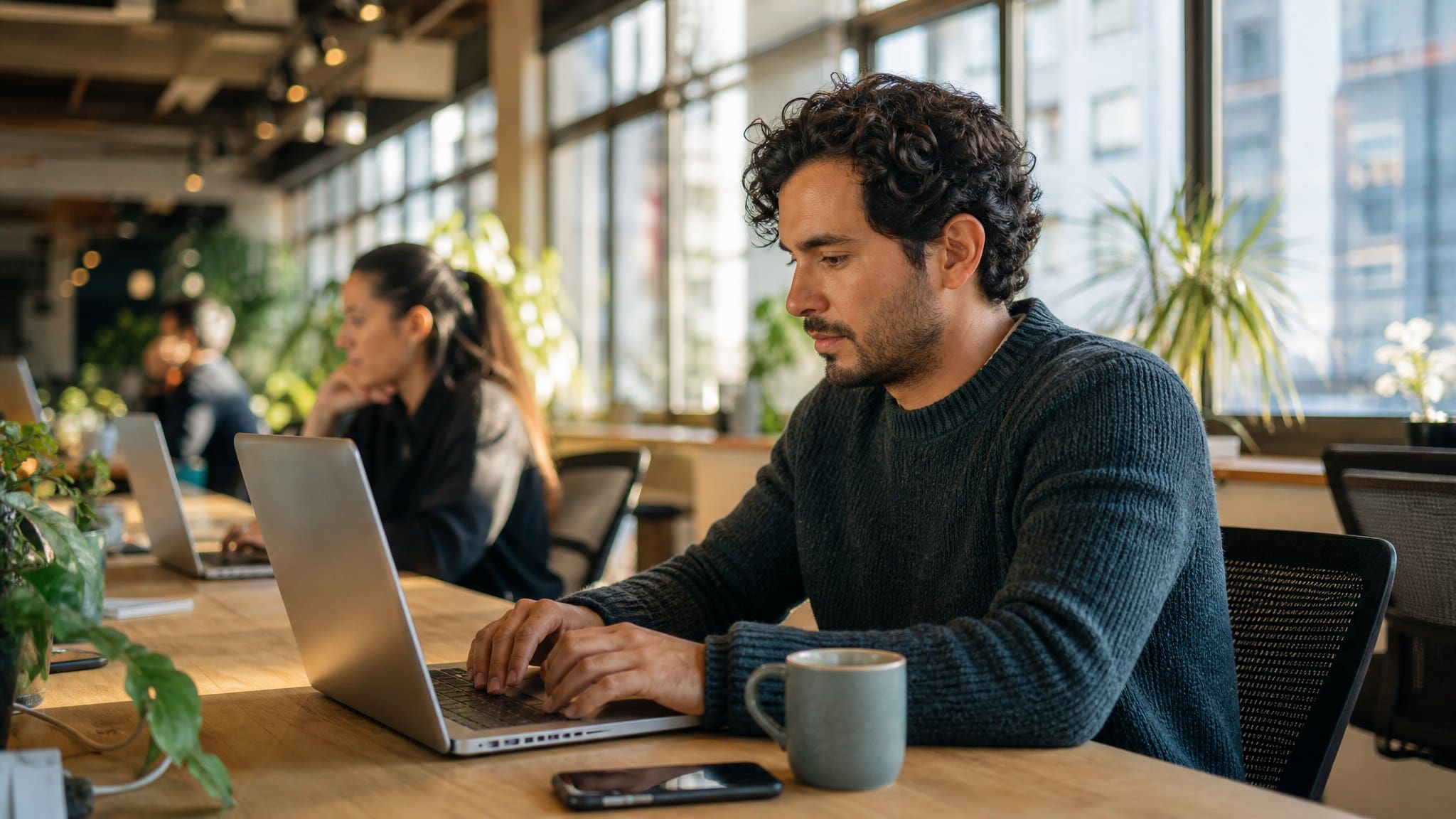 Gerente de marketing revisando leads de un formulario gratis conectado al CRM